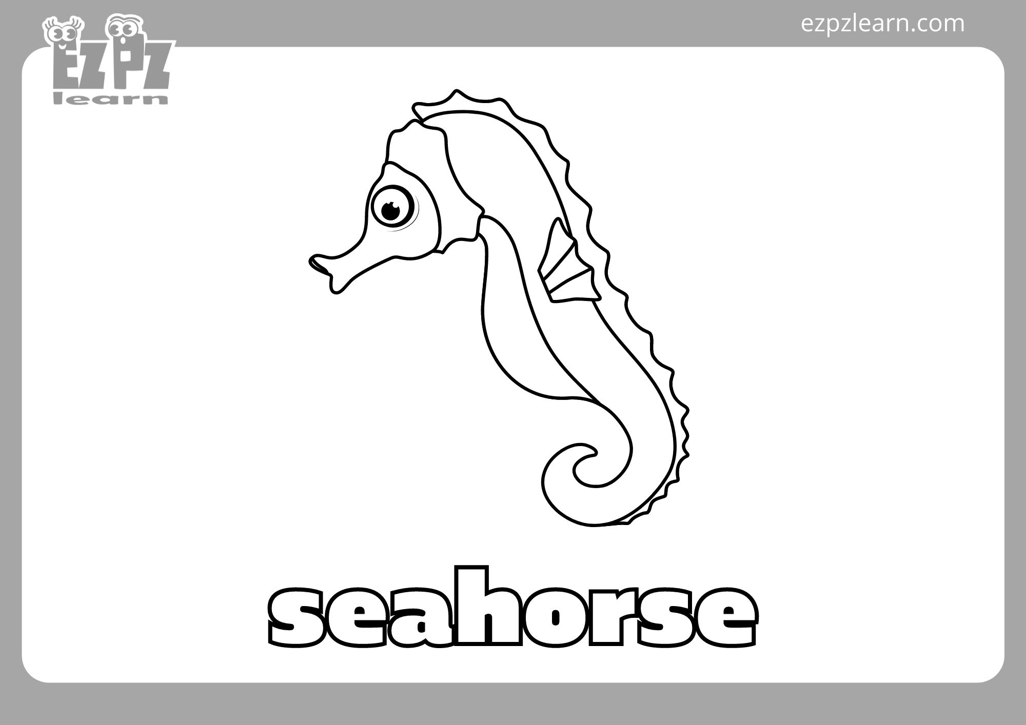 Seahorse coloring page