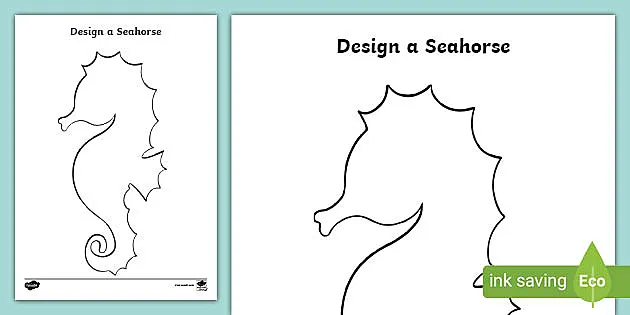 Seahorse template primary resource teacher made