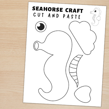 Seahorse craft sea life activity ocean animal craft cut paste