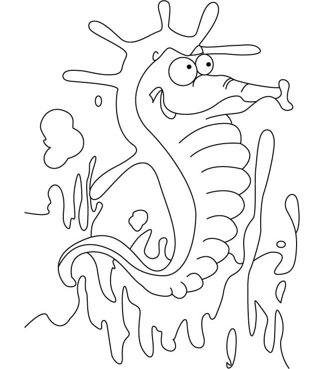 Seahorse shape s crafts colouring pages