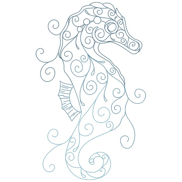 Aqua marine seahorse svg dxf cutting machine laser cutting designs craft genesis