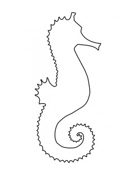 Mister seahorse template for art project seahorse coloring page seahorse outline