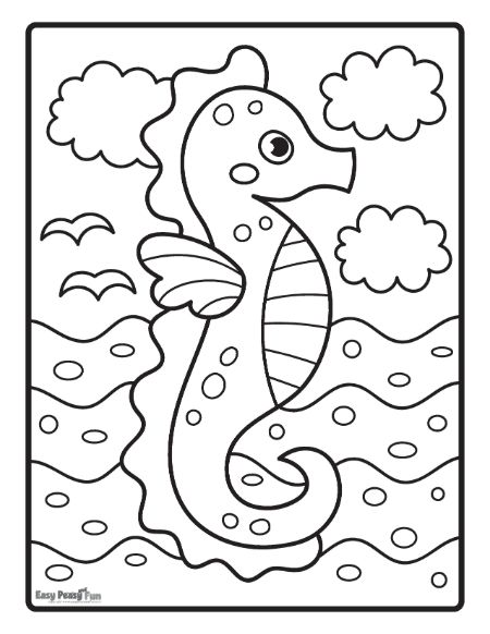 Printable seahorse coloring pages â sheets