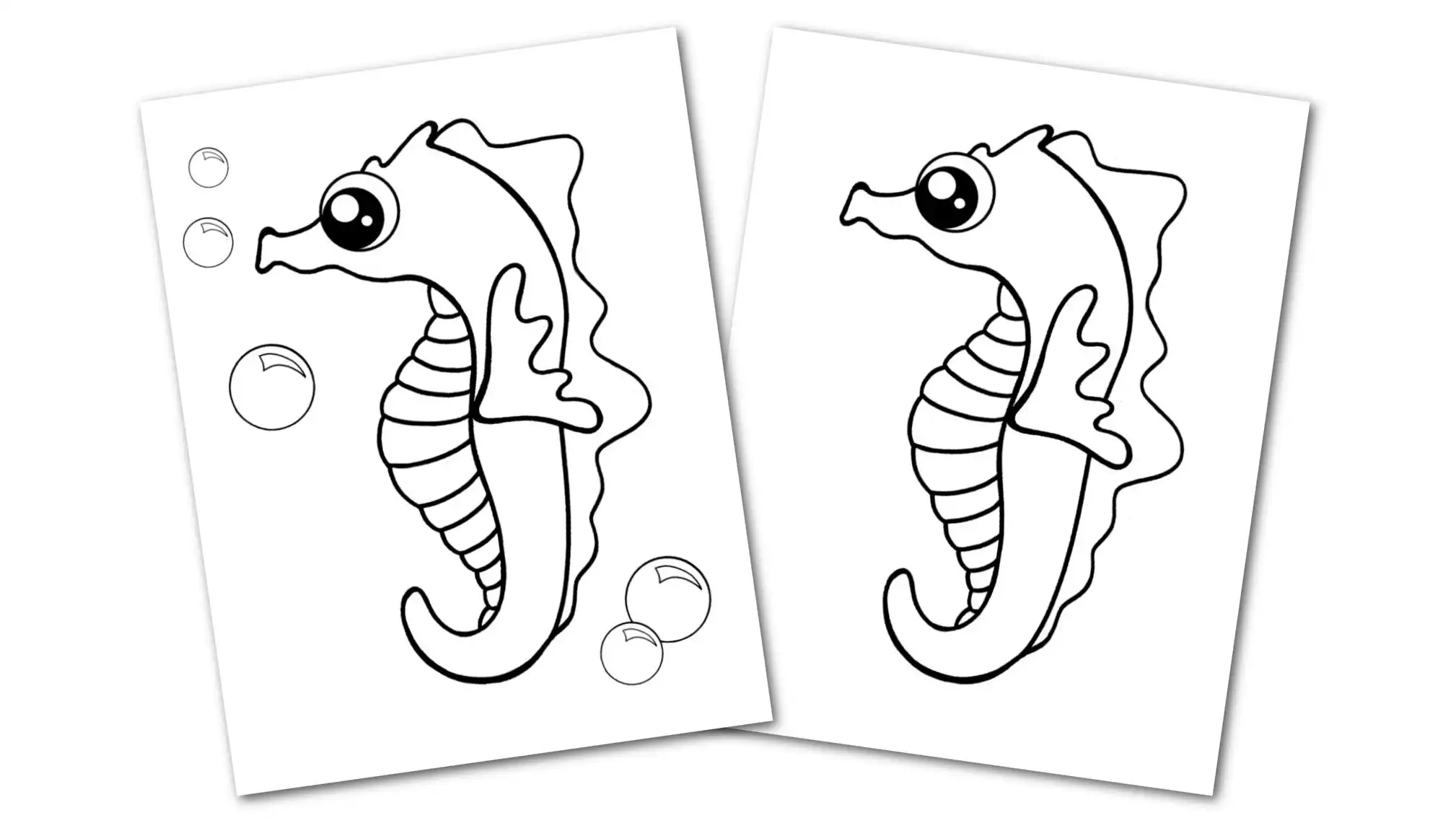 Free printable seahorse coloring page â simple mom project