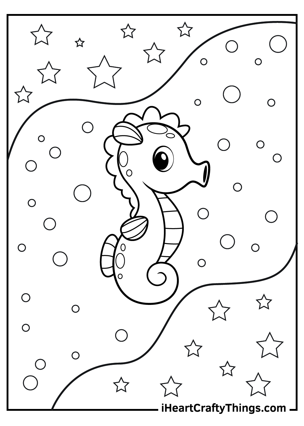 Seahorse coloring pages free printables