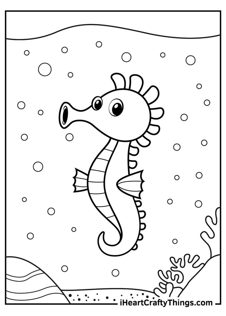 Seahorse coloring pages coloring pages sea creatures crafts cool coloring pages