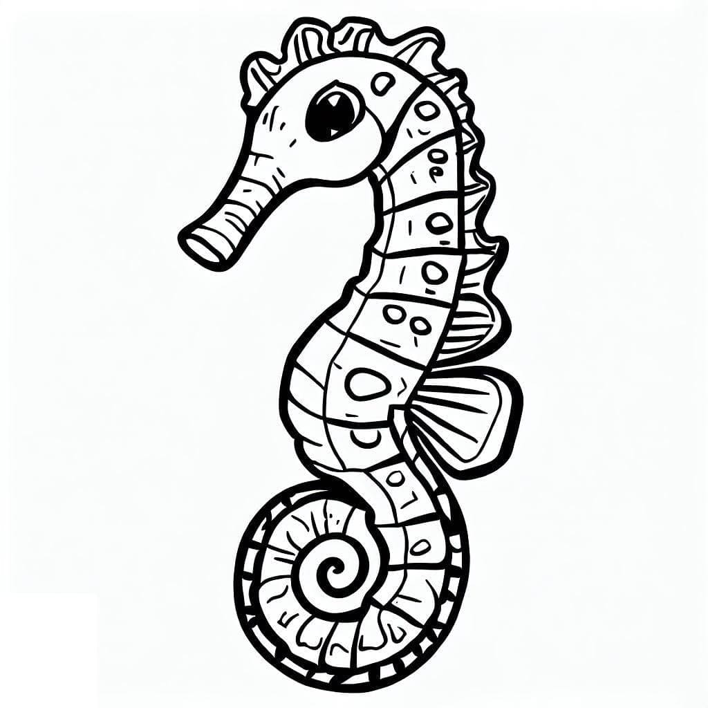 Seahorse printable coloring page