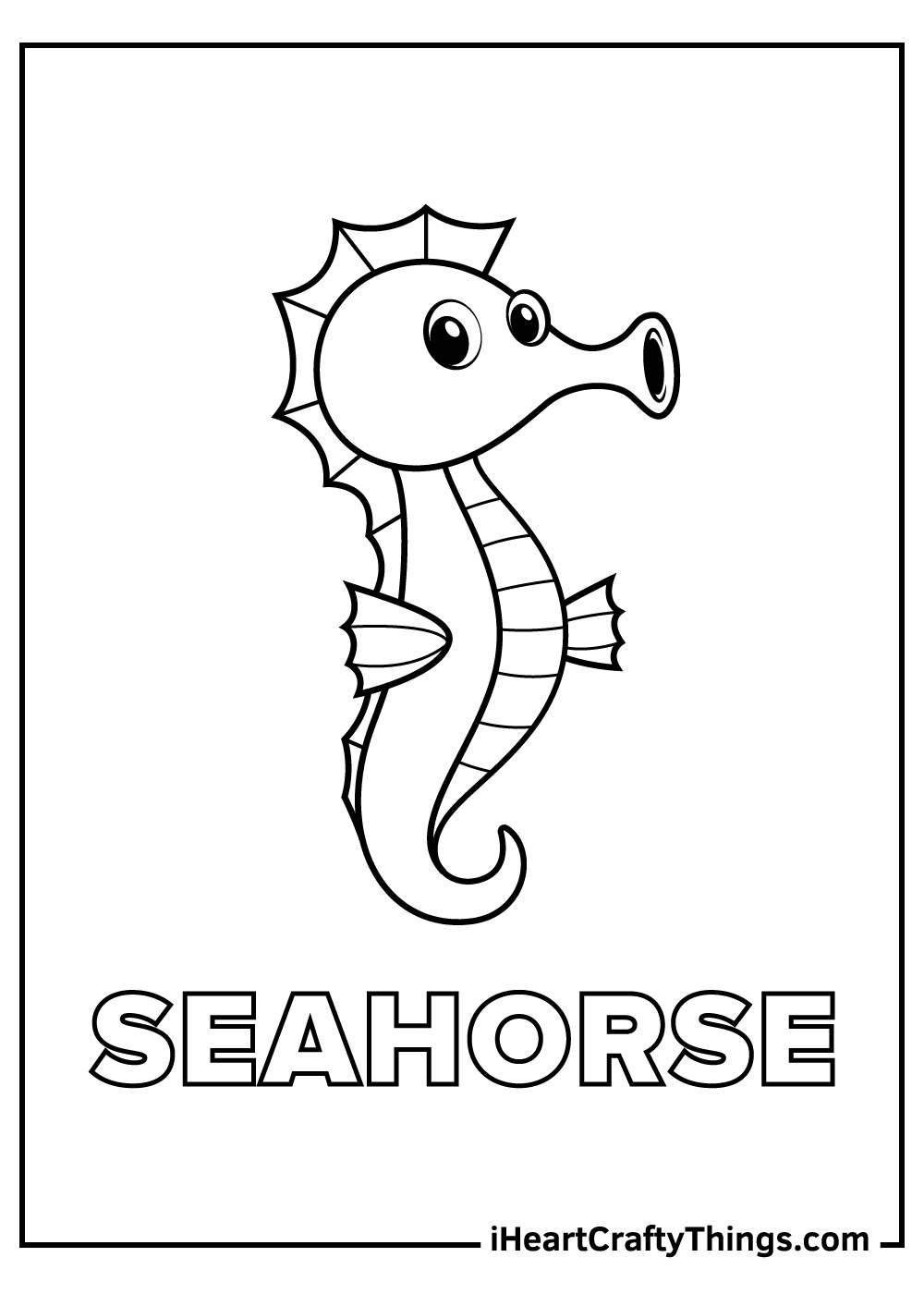 Seahorse coloring pages free printables