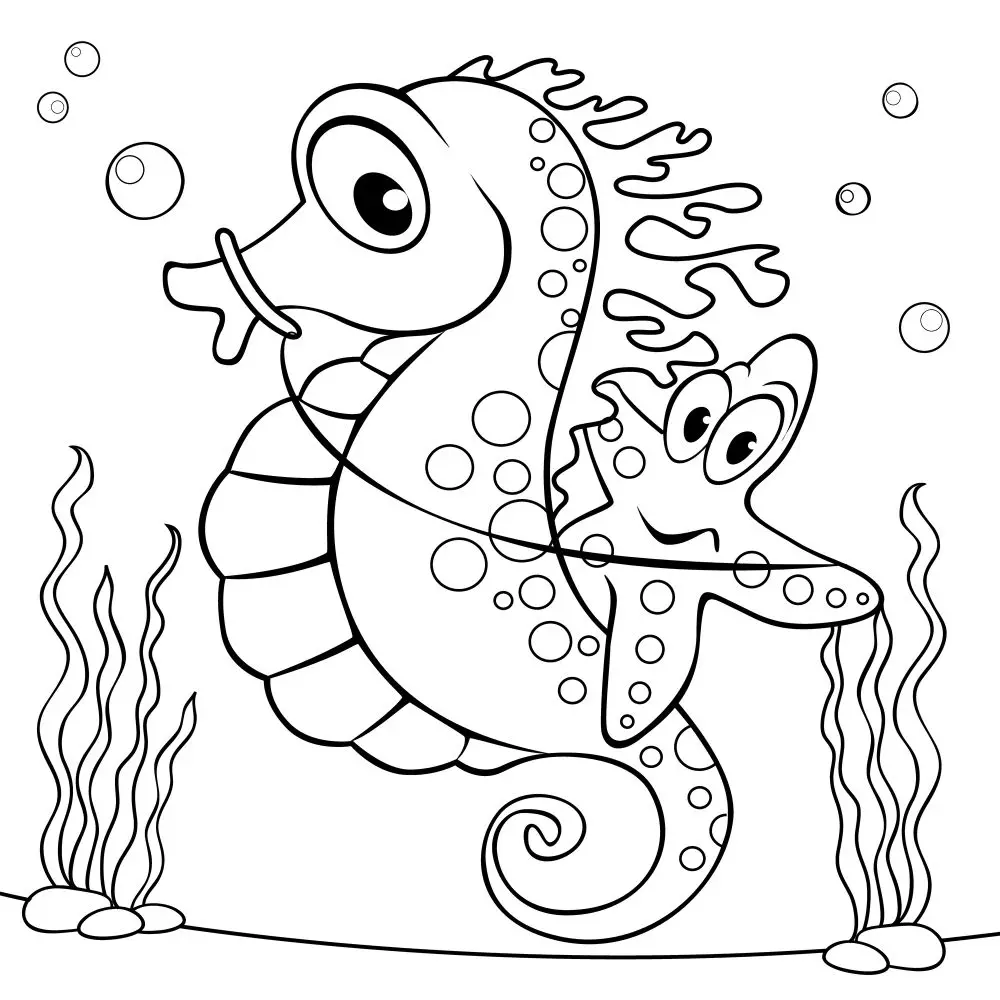 Free seahorse coloring pages for download printable pdf