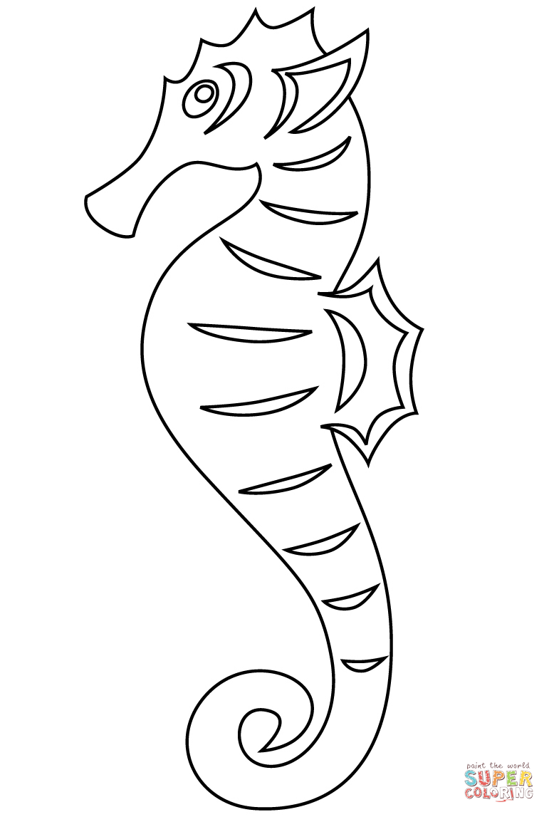 Seahorse coloring page free printable coloring pages