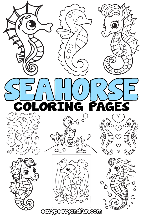 Printable seahorse coloring pages â sheets