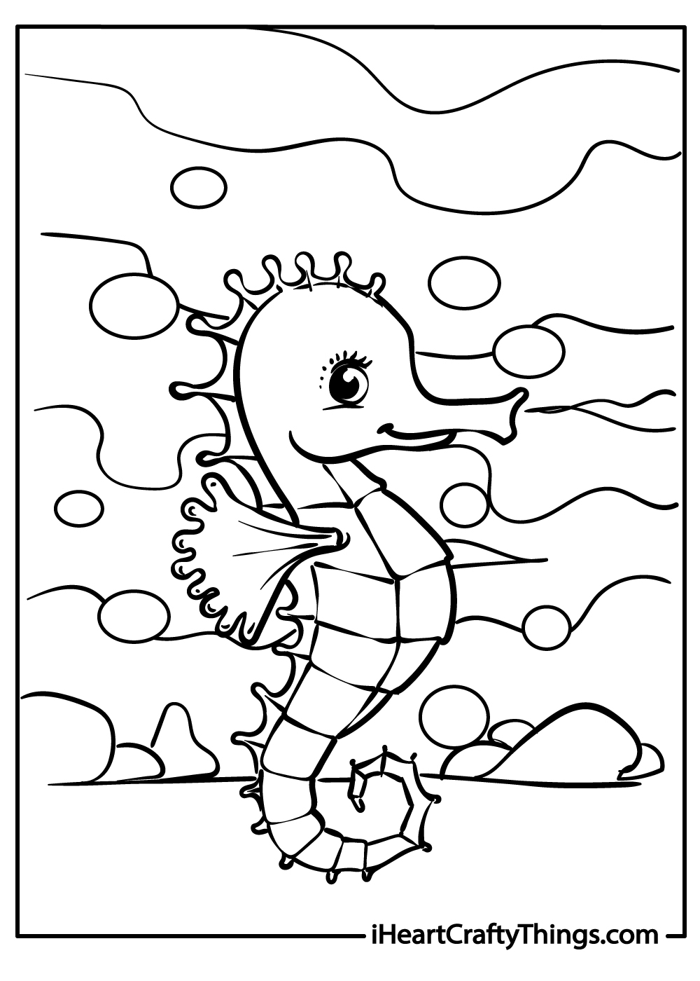 Seahorse coloring pages free printables