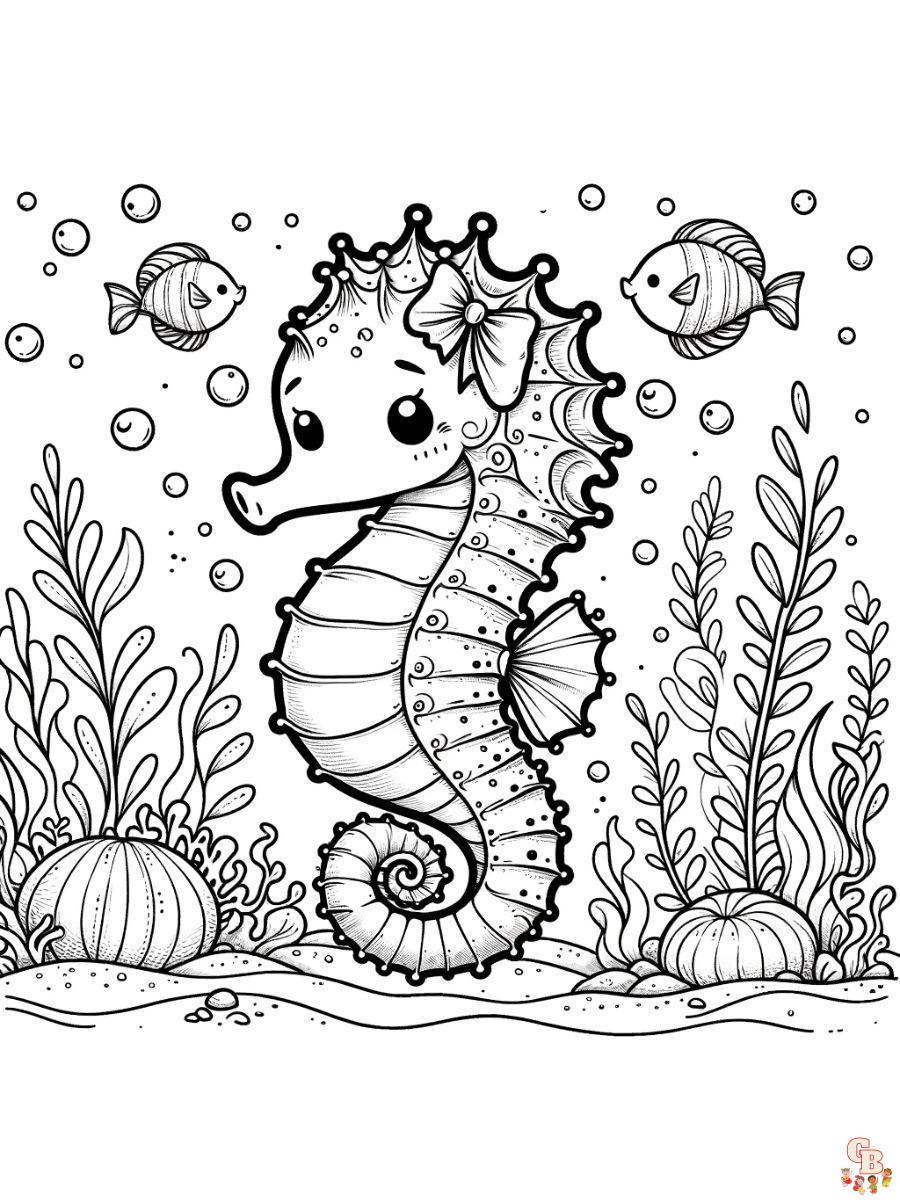 Seahorse coloring pages