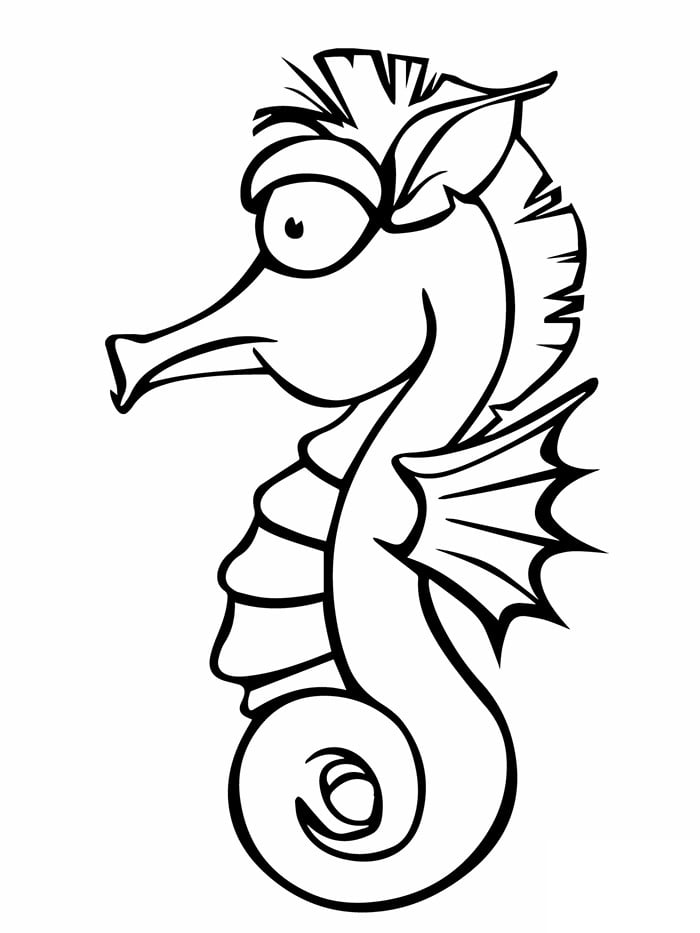 Seahorse shape s crafts colouring pages