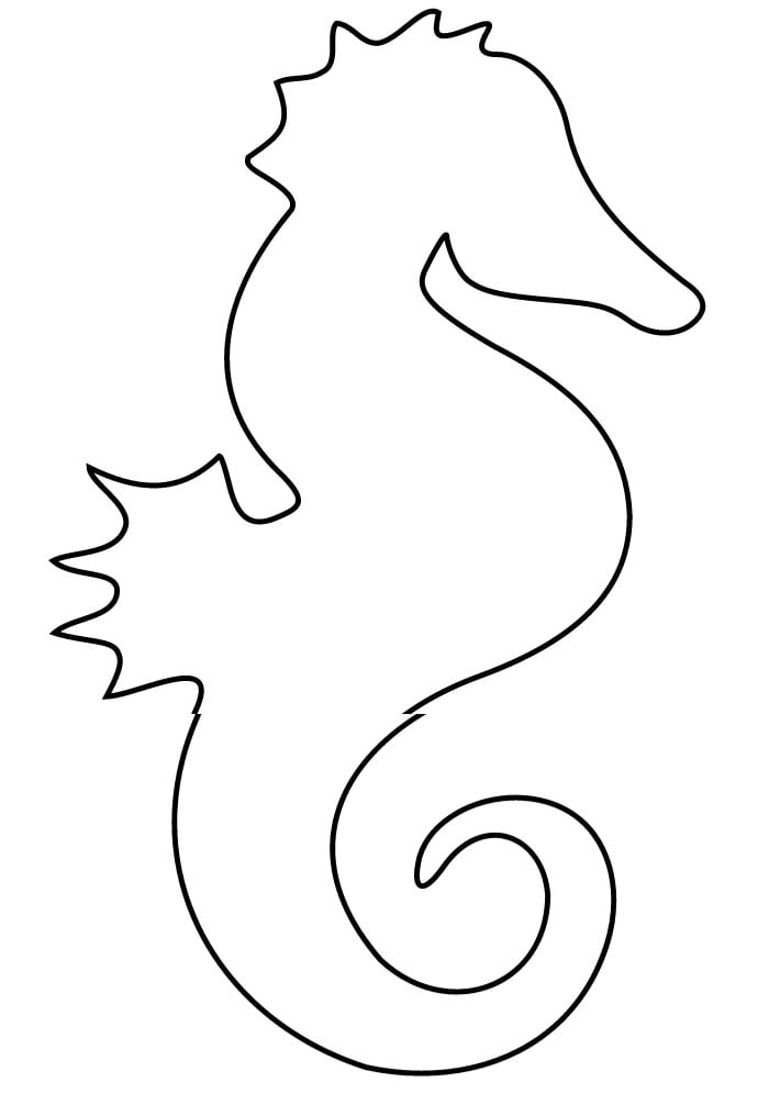 Seahorse shape s crafts colouring pages