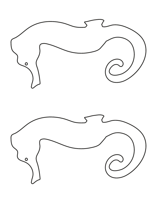 Free printable seahorse template for crafts