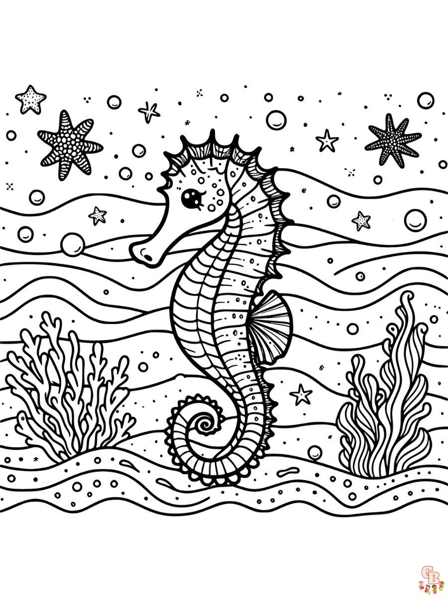 Seahorse coloring pages