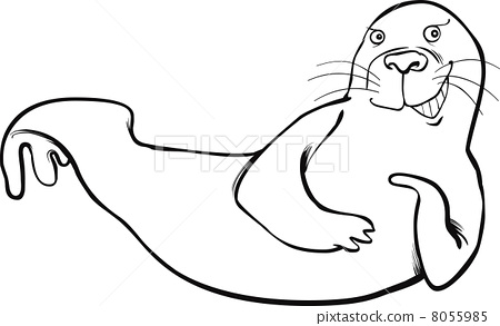 Funny seal coloring page