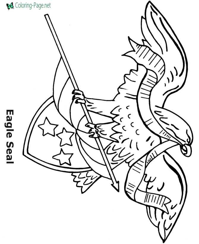 Patriotic coloring pages eagle seal