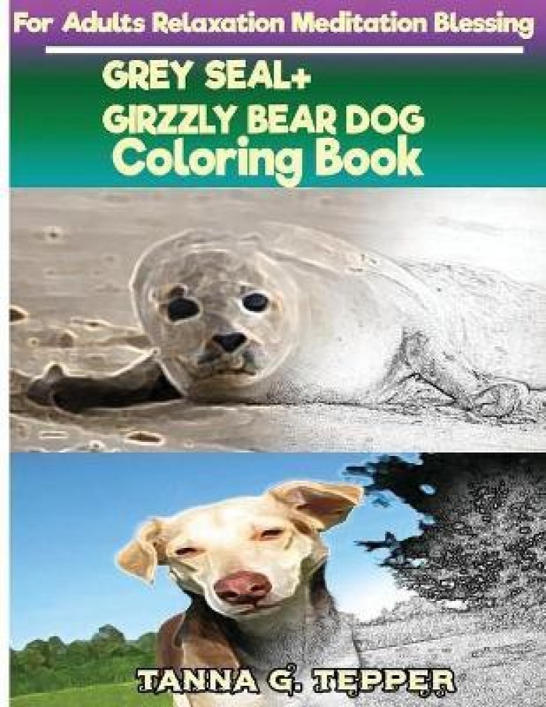 Grey sealgirzzly bear dog coloring book for adults relaxation meditation buy grey sealgirzzly bear dog coloring book for adults relaxation meditation by tepper tanna at low price in india