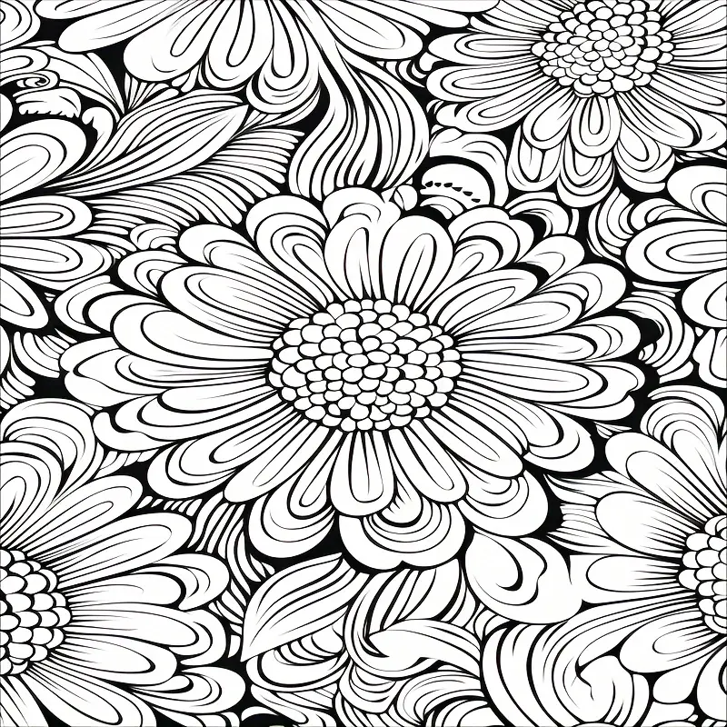 Bloom adult coloring book with flower theme adult stress