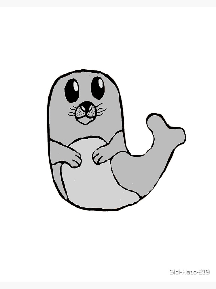 Bobby the cute grey seal art board print for sale by sici