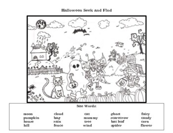 Halloween seek and find coloring page by megan johnson tpt