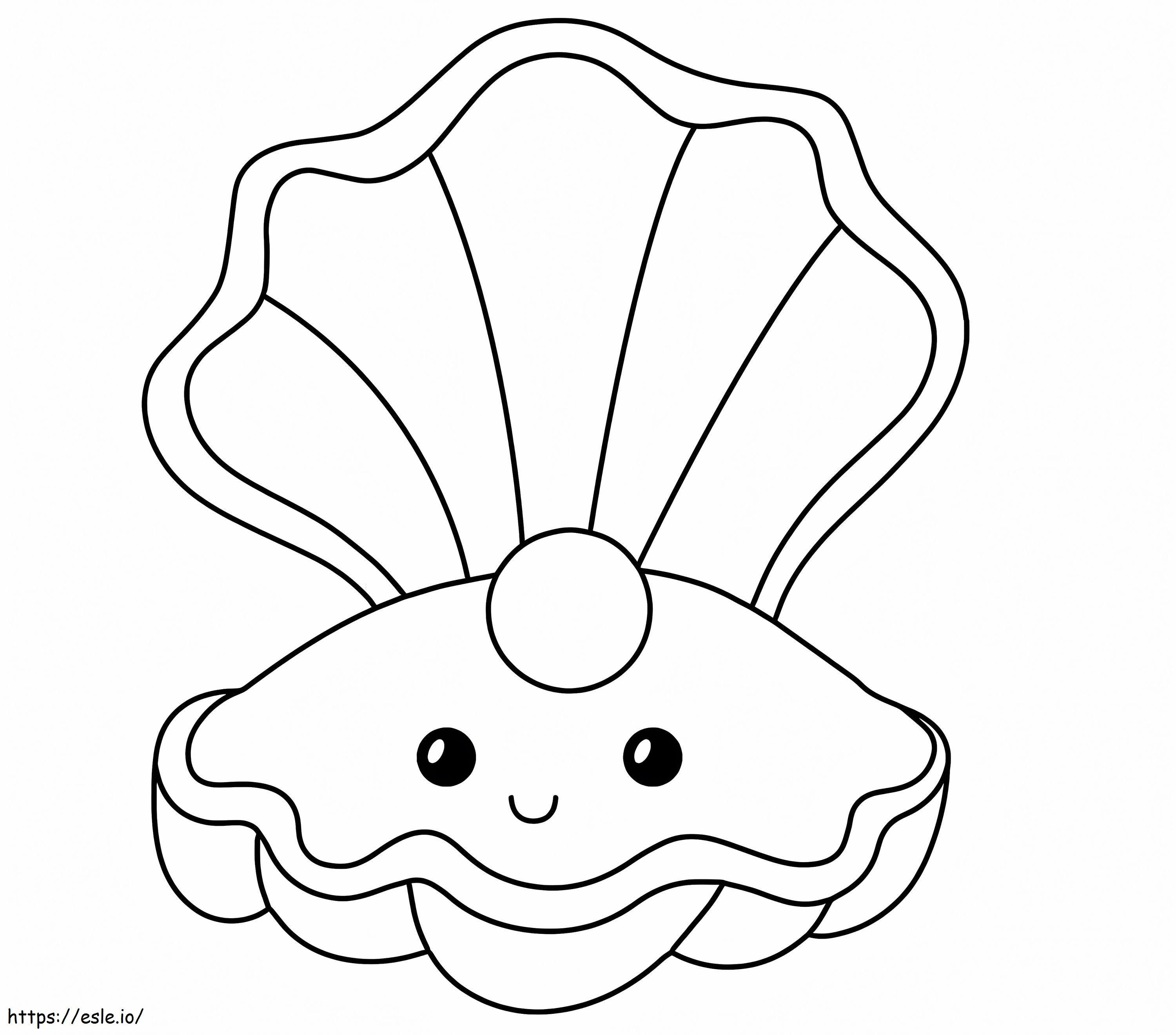 Cartoon seashell coloring page