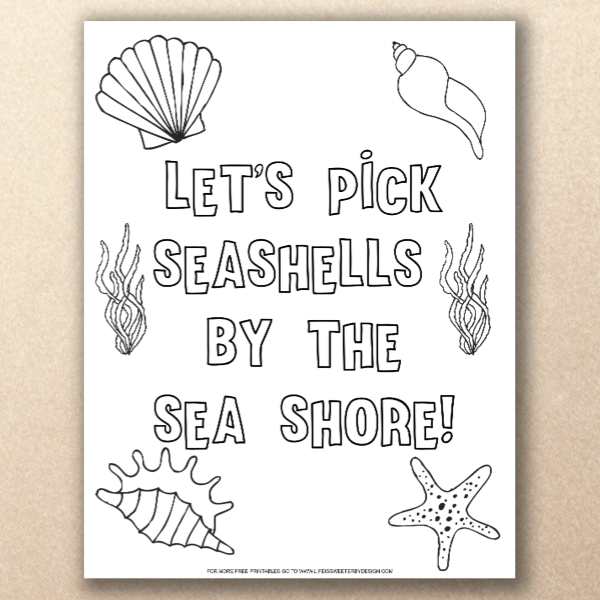 Seashell coloring pages