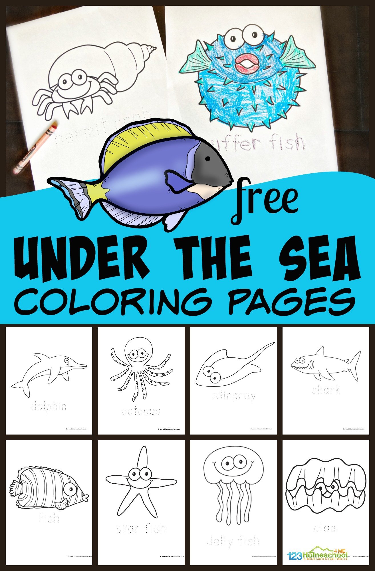 Ð free printable under the sea fish ocean animals coloring pages