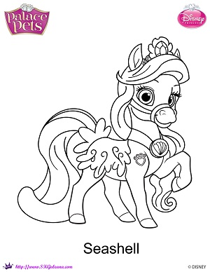 Free princess palace pets seashell coloring page â