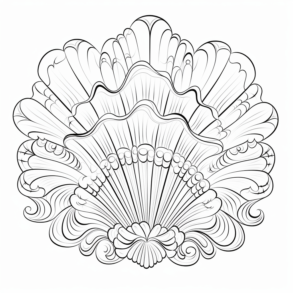 Sea shell coloring pages