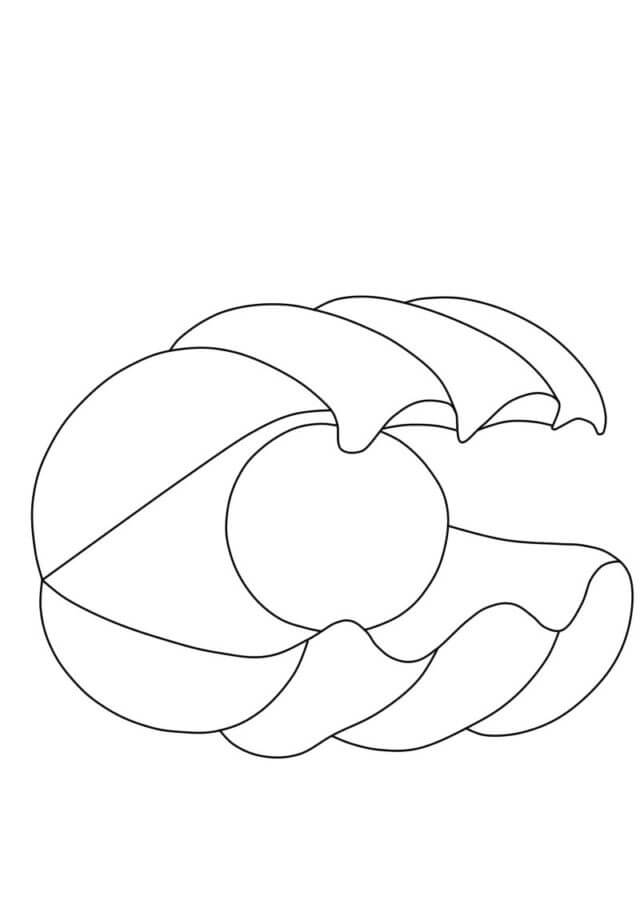 Basic seashell with pearl coloring page
