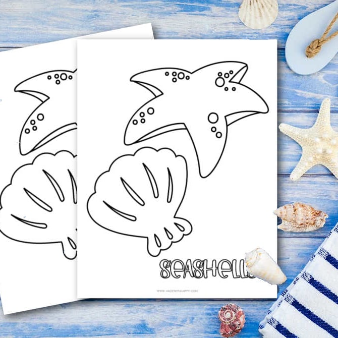 Free printable seashell coloring page