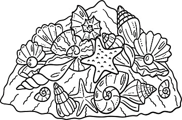Detailed seashell coloring page with rock crystals underwater drawing water vector wing drawing seashell drawing water drawing png and vector with transparent background for free download
