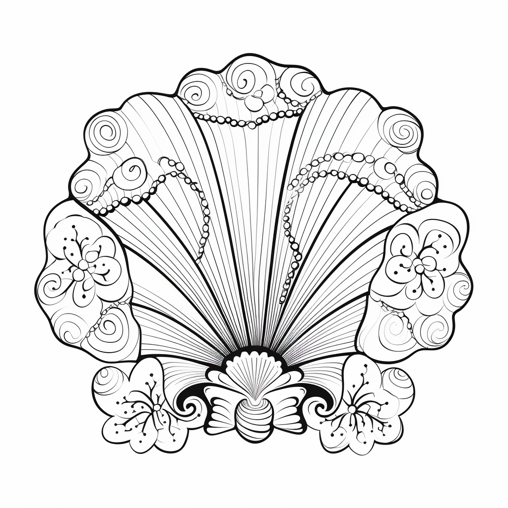 Sea shell coloring pages