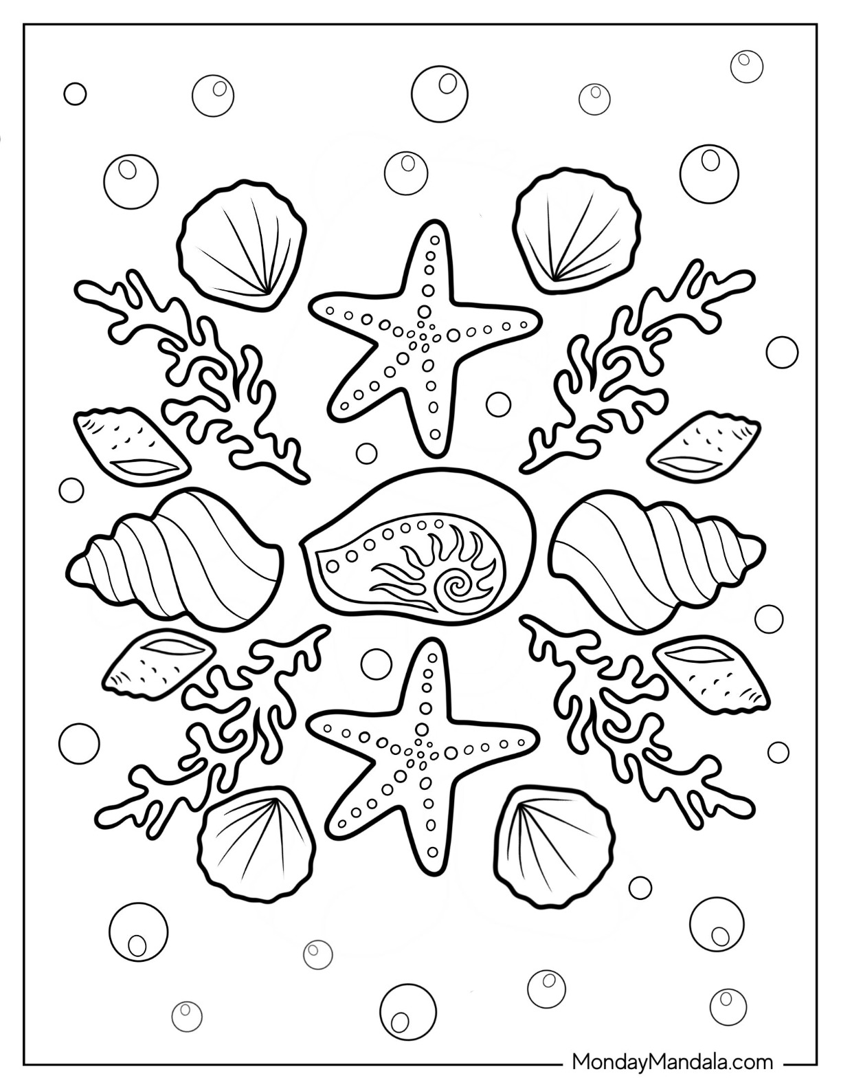 Starfish coloring pages free pdf printables