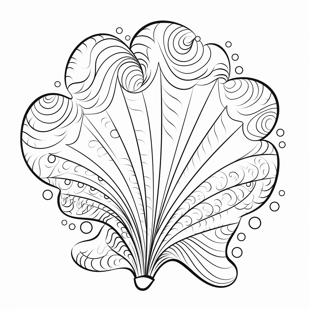 Sea shell coloring pages