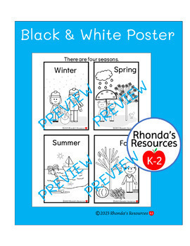 Seasons posters with seasons reading passages coloring pages writing prompts