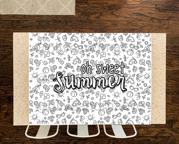Oh sweet summer time seasons table top coloring page extra large poster large coloring page kids activity kids coloring coloring banner