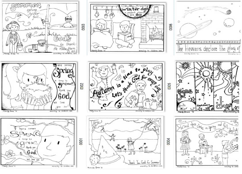 Seasonal coloring pages for kids free printables
