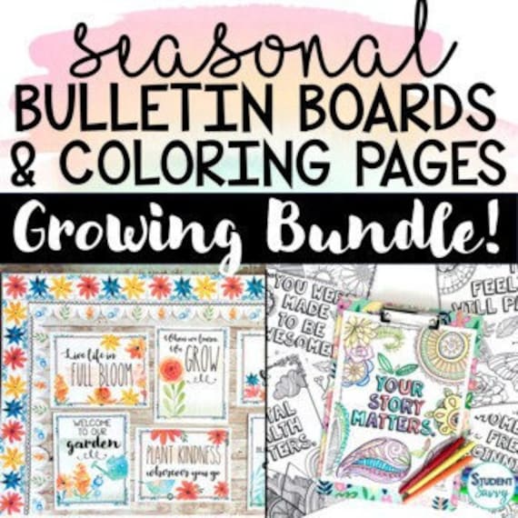 Bulletin board bundle coloring pages classroom posters winter season
