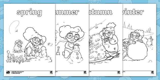 Serens seasons weather and seasons colouring pages