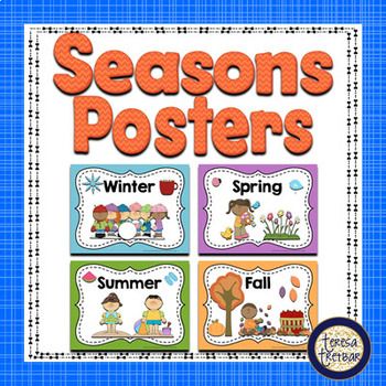 Free seasons posters and coloring sheets seasons posters april preschool seasons