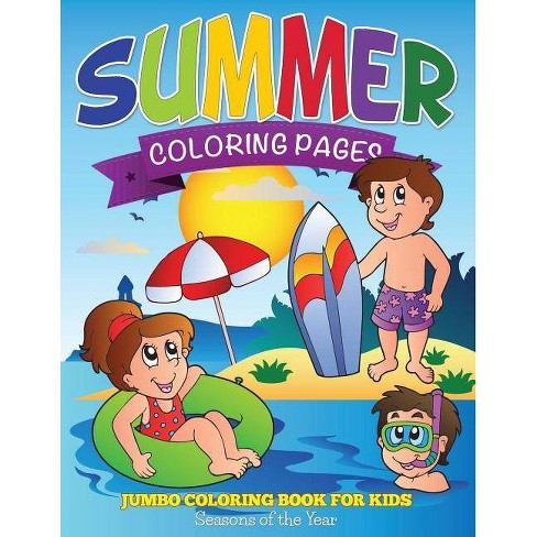 Summer coloring pages jumbo coloring book for kids