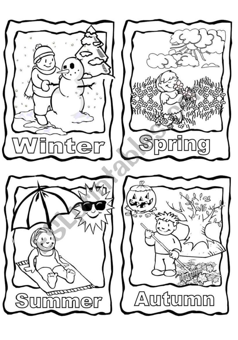 Can be used as flashcards loring pages or lour and enlarge it and use it as a wall chart hope â seasons worksheets seasons kindergarten seasons preschool