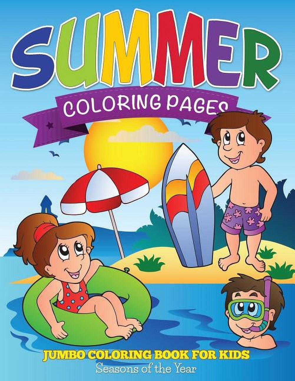 Summer coloring pages jumbo coloring book for kids