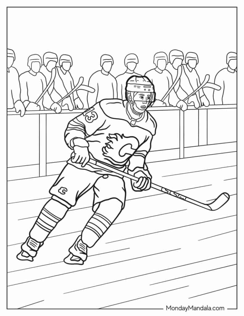 Hockey nhl coloring pages free pdf printables