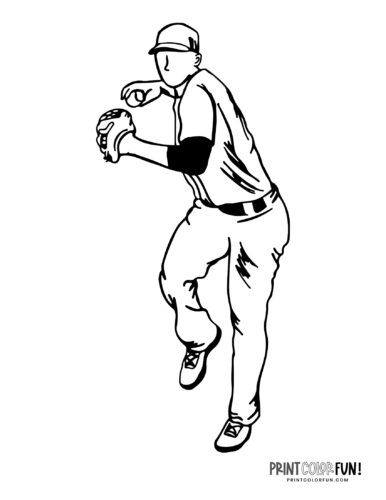 Baseball player coloring pages clipart free sports printables at