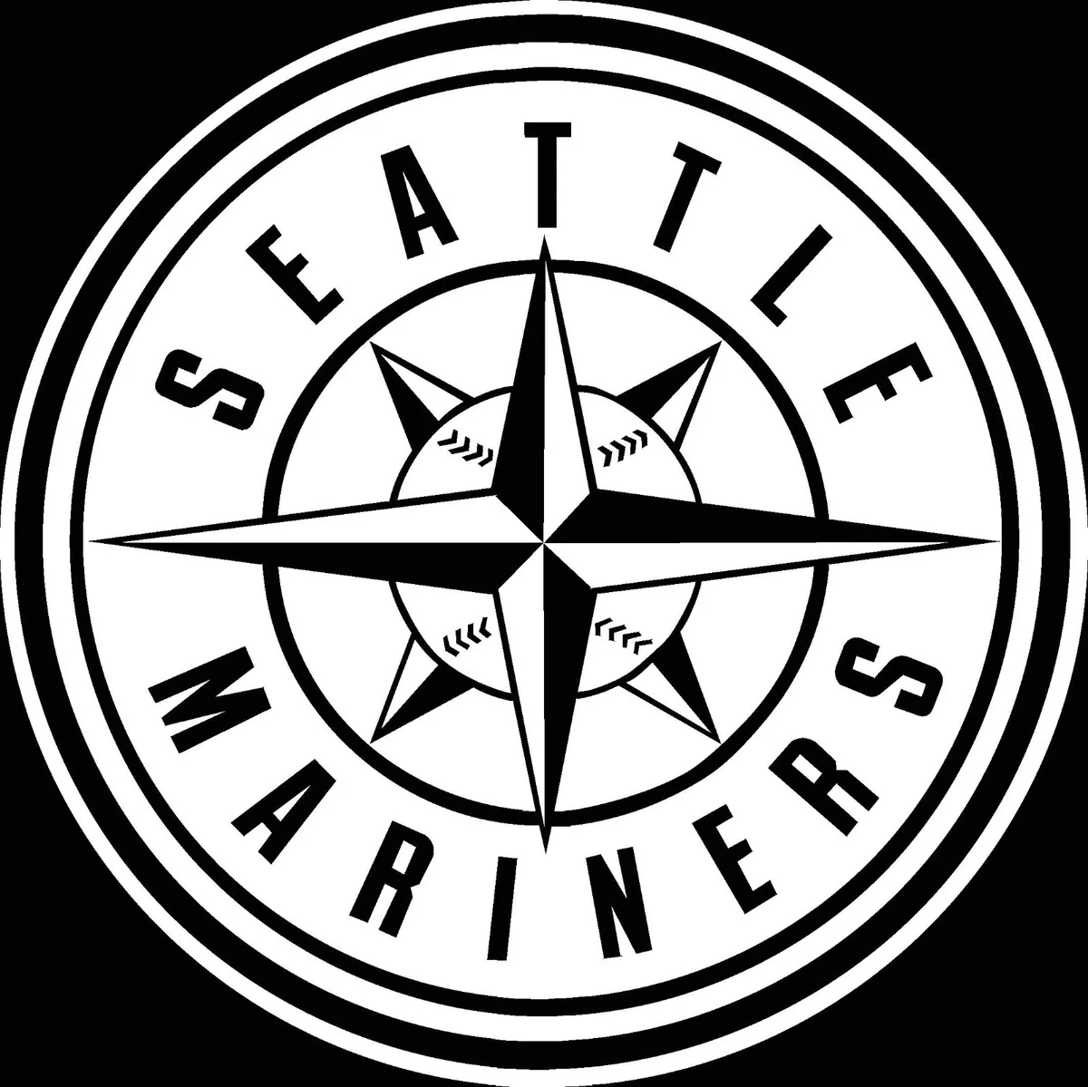 Seattle mariners logo car decal vinyl sticker white sizes